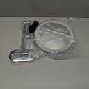 8 Inch Rechargeable Wall-mounted Lighted Makeup Vanity Mirror Dual-Sided 1X/5X Magnified Bathroom Mirror, 3-Color Lighting, Touch Screen Dimming, 360 Rotating Retractable Arm(Size:5X,Color:silver)