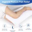 MINUPWELL Knee Pillow for Side Sleepers, 4" Leg Pillow for Side Sleeping, 100% Cotton Fabric Pillow for Between Knees While Sleeping - High Support Alternative for Relieving Leg, Back, and Knee Pain