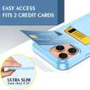 Petocase for iPhone 17 Pro Wallet Case Card Holder Slot Ultra Slim Fit Flexible TPU Gel Rubber Soft Skin Silicone Protective Phone Case Cover for Apple iPhone 17 Pro 6.3 inch Light Blue