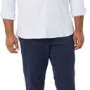 Amazon Essentials Men's Long-Sleeve Regular-Fit Stretch Oxford Shirt (Available in Big & Tall) (Powder Blue Vertical Stripe)