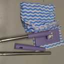 Snap Grip Mini Mop,Cloth Changing Mini Mop,27inch Long Handle Mopping Stick,360 Swivel Head,Dry and Wet Use,Ideal for Tight Corners,Tile,and Hardwood(Purple,6 Cloth)