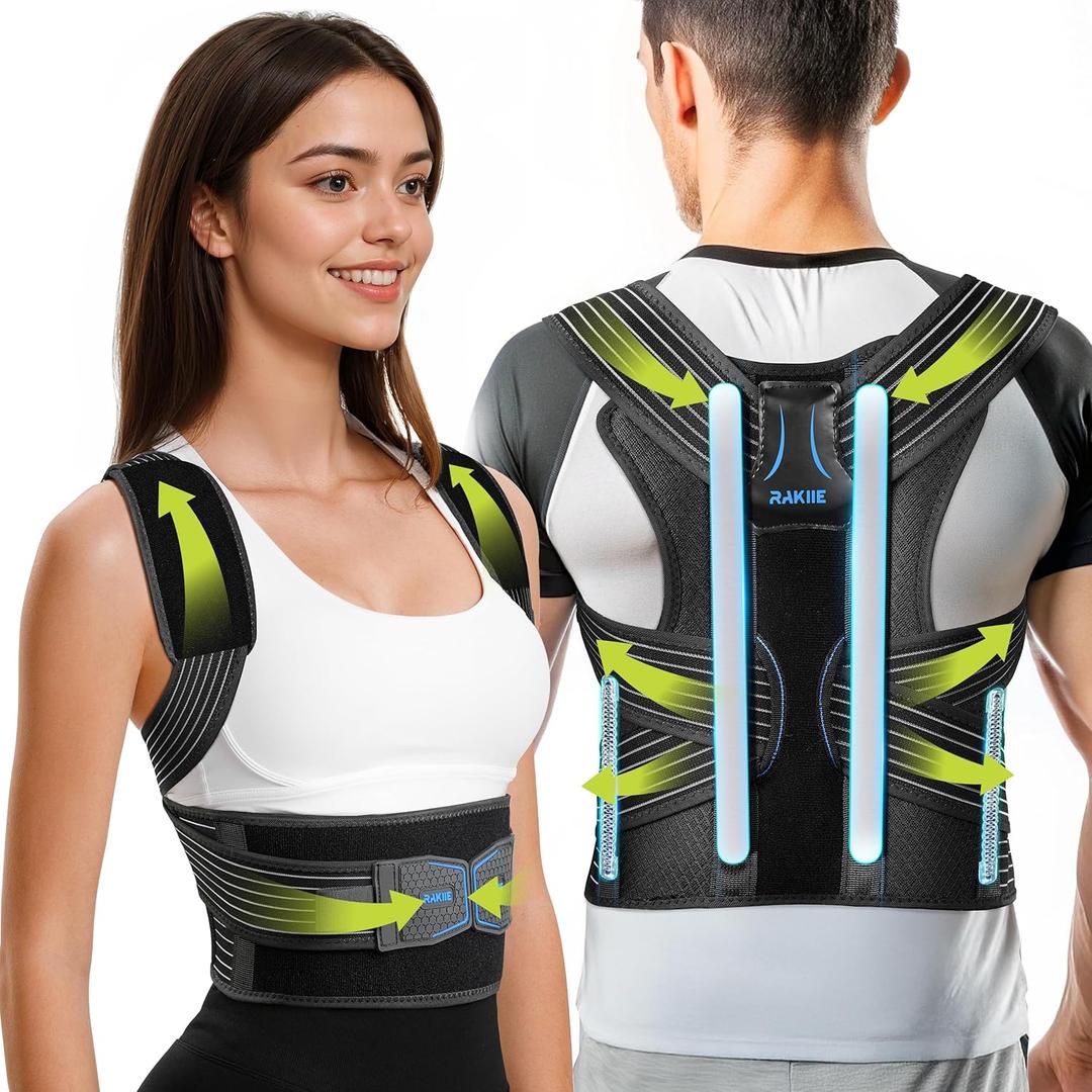 Upright Posture Corrector, Comfortable Lumbar Support Belt with 3D Elastic Kintted Mesh, Upper and Lower Back Pain Relief, Easy to Put on & Take off, Fit Various Body Shape, Size L (Upper Waist: 41.3"-47.2") (Large (Upper Waist: 41.3"-47.2"), Black)