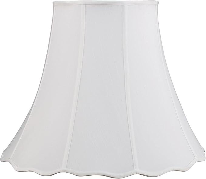 Aspen Creative 34005 Transitional Scallop Bell Shape Spider Construction Lamp Shade in White, 20" wide (10" x 20" x 15 3/4")