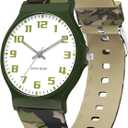 Kids Analog Watch Boys Girls, 30M Waterproof, Sports Watch for Boys, Easy to Read Children's Thin Dial Wrist Watches with Soft Band, for Ages 5-15 Kids Great Birthday Gifts Christmas Day (Camo-Jungle)