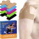 Kinesiology Tape for Shoulder Precut, 12 PCS Shoulder Tape for Pain Relief, KTQUICK Original Cotton Waterproof & Breathable, Enhance Elastic Sports Tape for Pain Support and Muscle Sports, Beige