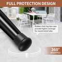 Ezprotekt 3/4" Rubber Chair Leg Caps, 24 Pcs Round Non-Slip Chair Leg Floor Protectors, Furniture Stool Leg Feet Covers for Bar, Tables, Patio Metal Legs, Black (Fit: 0.63" - 0.75")