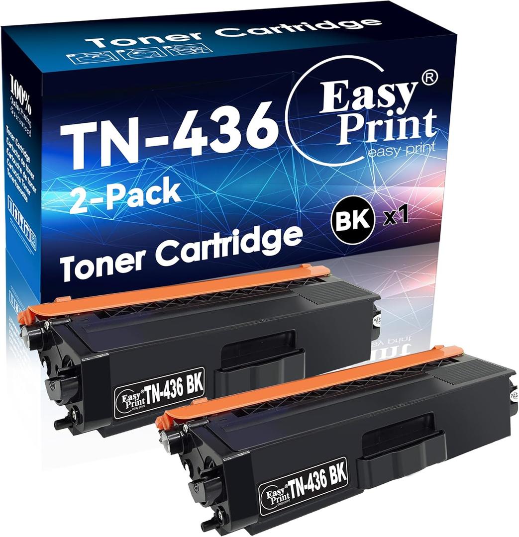 EASYPRINT Compatible Toner Cartridge Replacement for Brother TN436 TN-436 TN-436BK Compatible for Brother HL-L8260CDW HL-L8360CDW MFC-L8610CDW MFC-L8690CDW MFC-L8900CDW MFCL9570CDW (Black, 2Pack)