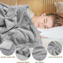 4 Pack Fleece Throw Blankets 50x60 Inches - 270 GSM Ultra Soft Plush Flannel for Bed Couch Sofa, Lightweight Warm 3D Waffle Texture, No Shedding No Pilling All Season Throw (Gray)