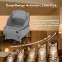 Automatic Cat Litter Box Self Cleaning - APP Control, Open-Style Design, Smart Health Monitor, Suitable for Medium Cats and Kittens, Safe Anti-Pinch, Quiet, A Lifelong Companion - Grey, 19.3"L x 19.7"W x 24.3"H