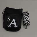 LOKASS Water Bottle Holder with Strap for Stanley Cup 30 oz Tumbler with Handle, Personalized Initial Stanley Cup Accessories, Christmas Gifts Water Bottle Carrier Bag for Women Men girls (Black)