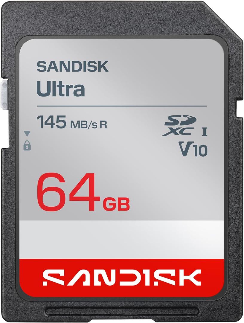 SANDISK 64GB Ultra SDHC UHS-I Card and SDXC UHS-I Card - Up to 145MB/s Read Speed, Full HD Video, V10, U1, C10 - SDSDUVQ-064G-GN6IN