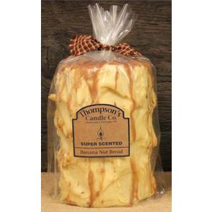 Thompson's Candle Co. Super Scented (44 oz) Pillar 200 Hrs Banana Nut Bread, Large