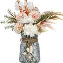 Leftover Fake Flowers in Vase,Artificial Flowers in Vase,Table Centerpieces for Dining Room,Flower Centerpieces for Tables,Faux Flowers,Kitchen Table Decor,Coffee Table Decor