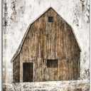 Yihui Arts Old Barn Canvas Wall Art with Textured Rustic Painting Vertical Pictures for Living Room Bedroom Bathroom Decor, 48"L x 36"W