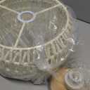 Boho Ceiling Light Fixtures Cream White Rattan Chandelier Light Small Rattan Flush Mount Ceiling Light Hand-Woven Chandelier for Nursery Light Fixture Kitchen Farmhouse Bedroom Chandeliers