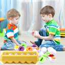 JUNBESTN Easter Matching Eggs Connect Eggs Parlour Games Toys Gifts for 2 3 Years Old Kids Toddler Baby Girls Boys Shape Color