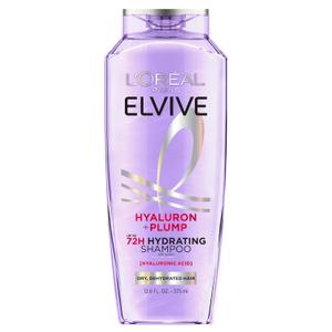 L'Oreal Paris Elvive Hyaluron Plump Hydrating Shampoo for Dehydrated, Dry Hair Infused with Hyaluronic Acid Care Complex, Paraben-Free, 12.6 Fl Oz