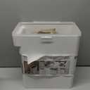 YAMAZAKI Home Tower Airtight Pet Food Storage Container - Cat And Dog Food Holder Bin With Transparent Lid And Handle - Large - Polypropylene - 15 Lbs., 3.2 Gallons, 12 Quarts (White)