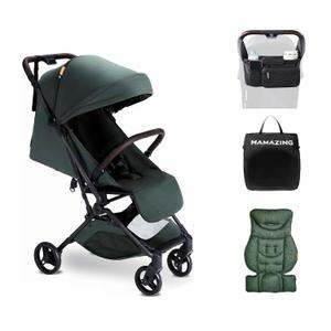 MAMAZING Ultra Air Lightweight Baby Travel Stroller with Carbon Fiber Frame, Compact & Airplane-Friendly, One-Handed Fold, 11.6 lbs, Perfect for Toddlers, Organizer & Cushion Included, Green MFG Mar, 2026