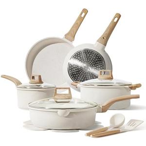 CAROTE 16 Pcs Pots and Pans Set Nonstick,Cookware Set Kitchen Cooking Set with Utensil and Pan Protectors