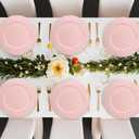 12 x Omuriko Pink Charger Plates Set of 12, 13" Plastic Chargers for Dinner Plates, Thanksgiving, Christmas Party Banquet Serveware Supplies