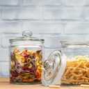 1 Gallon Glass Cookie Jars + Labels & Marker - Set of 2 Canister Sets for Kitchen Counter with Airtight Lids, Sugar Packet Holders Food Storage Containers with Lids Airtight for Pantry, Flour, Sugar.