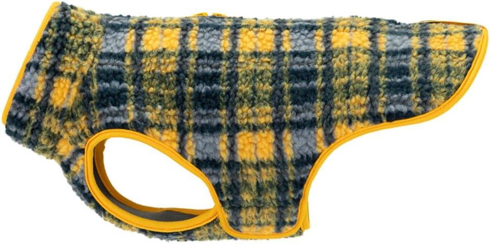 RC Pets Double-Layered, Adjustable Tundra Fleece | 12 Inches, Marigold Plaid