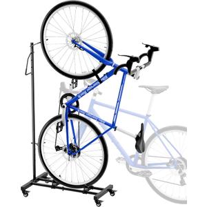 Vertical Bike Parking Stand - Adjustable Height for 29" Wheels, Space-Saving & Freestanding Bike Rack for MTB/Road Bikes,No-Drill Installation Indoor Bike Storage for Apartments & Garages