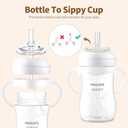 Straw Cup Conversion Kit for Philips Avent Natural Baby Bottles, Sippy Cups Transition Kit with Silicone Straw Top Nipples, Weighted Straw, Bottle Handle, Cleaning Brush for Toddler 6+ Month, 3-Pack