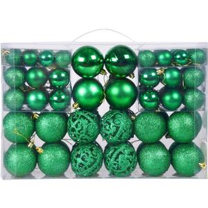 NJN 100pcs Christmas Ball Ornaments, Shatterproof Christmas Ornaments Set with Hand-held Gift Package for Xmas Tree (Green)
