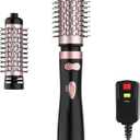WEEYUM Rotating Hair Dryer Brush with 2 Detachable Brush Heads, 3 in 1 Hot Air Spinning Brush for Volumizer/Drying/Smoothing/Curling (Black)
