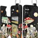 Shorogyt for Samsung Galaxy S25 Plus Wallet Case - Cute Fashion Mogu Skull Design with Card Holder Kickstand for Magnetic Clasp Back Flip Folio Leather Phone Cases for Wome Girls Men