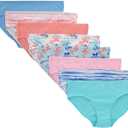 Hanes Girls' Organic Underwear, Brief & Hipster, Toddler & Girl Sizes, Pure Comfort Organic 100% Cotton Panties, 8-pack, 14