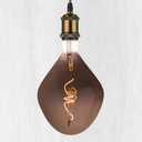 WHFIALUX Oversized Decorative LED Light Bulbs, Giant Vintage Edison Light Bulb, Huge Waterdrop Shape Bulbs, Pendant Lighting, Smoke Glass 2200K Warm White, 6W Dimmable 120LM(15W eq.), E26 Base (TD160Smoke)