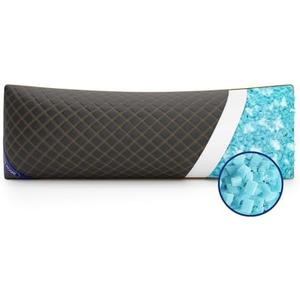 YZ HOME Long Body Pillow for Adults - Firm Body Pillow Insert with Shredded Blue Memory Foam, Adjustable Height, Soft Support for Side Sleeping, Pregnant Women, Washable (20x54 Inch, Grey)
