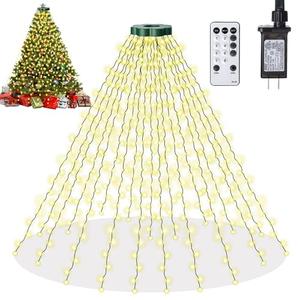 SDERGO Christmas Tree Lights - 480 LEDs 9.8FT x 16 String Lights with Memory Function & 8 Modes, Fairy Lights with Remote Control & Timer for Christmas Tree Decorations - Warm White