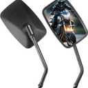 10MM Black Motorcycle Mirrors Universal Handlebar Rear view Mirrors Compatible with Honda Shadow Magna 750 Kawasaki Vulcan VN 500 800 1500 1600 Suzuki Aprilia Street Bike Cruiser