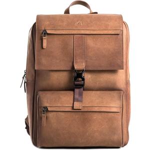 VELEZ Brown Leather Backpack for Men and Women 17 inch Laptop Bag Handmade Business & Casual Daypack Genuine Leather Work Bag