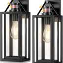 2 Pack Large Size Motion Sensor Outdoor Lights, 16" Dusk to Dawn Outdoor Wall Sconce, Waterproof Anti-Rust Modern Outside Porch Light Fixtures for House, Garage, Entryway, Backyard
