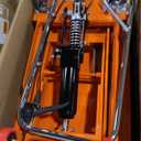 VEVOR Hydraulic Lift Table Cart, 330lbs Load Capacity 50 Inch Lifting Height, Manual Single Scissor Lift Table with Non-Slip Pad and 4 Wheels, Hydraulic Scissor Cart for Material Handling, Orange