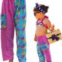 Towel Pants for Swimmers Cotton Terry Towel Pants Beach Coverup Resort Wear Swim wear Size Kids Medium Pink (Kids M/L)