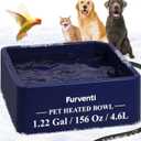 Heated Water Bowl for Dog Cat,1.22 Gallon,Outdoor Waterproof Heated Pet Water Dish with 79" Chew Resistant Cord for Rabbit, Chicken, Duck, Squirrel (Navy Blue)