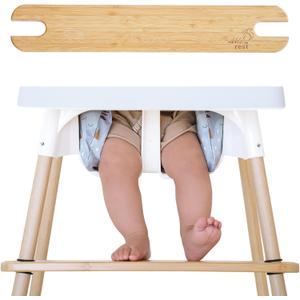 Nibble and Rest Woodsi Footsi Highchair Footrest for IKEA Antilop, Bamboo Wooden Footrest, Height Adjustable, High Chair Accessories,Suitable Footstool with Rounded Corners
