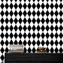 Amiya Black and White Diamond Peel and Stick Wallpaper Rhombus Geometric Vinyl Contact Paper for Laundry Room Kitchen Bathroom Modern Wall Paper 17.3"120"