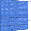 TORACK Metal Pegboard Wall Organizer 24" x 24" or 12" x 48", 70 PCS Tools Storage Pegboard for Garage Tool Organizer Pegboard with Peg Board Hooks for Workbench(Blue)