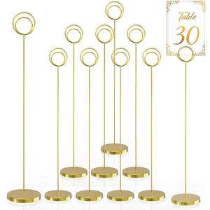 Table Number Holders 10Pcs - 13 inch Place Card Holder Metal Super Tall Table Number Stands for Wedding Party Graduation Reception Restaurant Home Photo Picture Office Memo Birthday, Gold