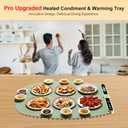 Extra Large Food Warming Mat - Fast Heating Silicone Electric Warming Tray with 9 Level Temperature, 6-Hour Timer, Child Lock & Anti-Scald Design | Portable Food Warmer for Parties Home Travel Gray