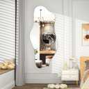 Hasipu Irregular Wall Mirror, 48"x22" Asymmetrical Frameless Mirror, Modern Decorative Mirrors for Living Room, Entryway, Hallway, Bathroom, Bedroom,Wall Mounted Home Decor