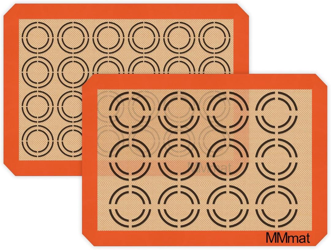 Silicone Baking Mats - Best German Silicone - Non Slip Silicone Baking Sheet, Non Stick Reusable Silicone Mats for Baking, Oven Liner, Counter Mat - 2 Half Sheets Cookie Baking Mats