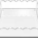 8 x 8 Scalloped Acrylic Tray  Clear Display Tray & Jewelry Organizer, AntiSlip Pads, Modern Desk Dcor Gift, Chic & Versatile